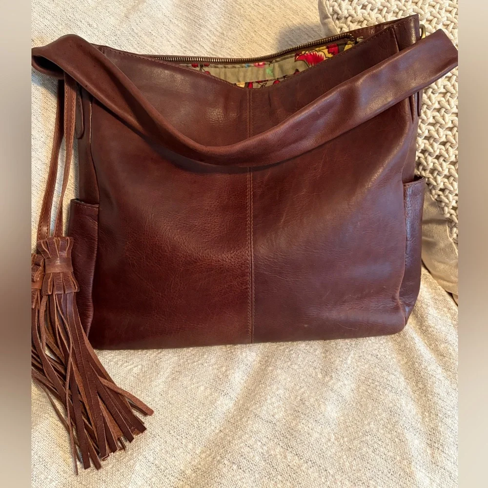 Maddy Leather Tassel Hobo - Picture 2 of 9